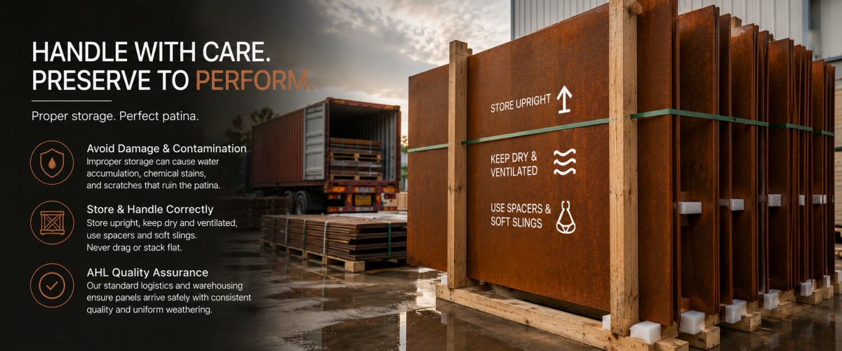 Improper Storage and Transportation Damages Corten Steel Siding Panels